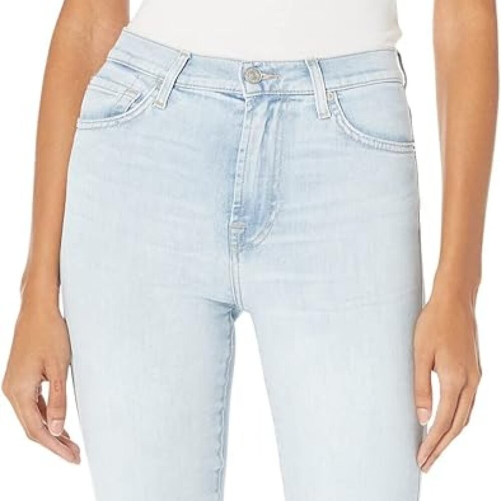 7 For All Mankind High Waist Slim Kick, Raw Hem, Turkey, 26x26, NWT $218 MSRP